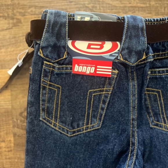 BONGO Kids Flare Leg Jeans with Belt - Blue and Black - Picture 4 of 4